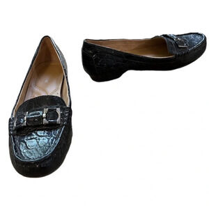 Naturalizer Northall Women's Black Loafer with Silver Buckle Size 7 1/2 GUC